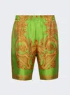 Versace Barocco 660 Silk Shorts In Multi