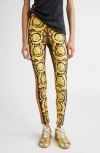 Versace Barocco Print Leggings In Yellow