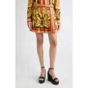 Versace Barocco 92 Pleated Silk Twill Skirt In Multi