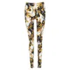Versace Barocco Acanthg Signature Floral Legging Pants In Gold