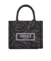 Versace Barocco Athena Tote Bag In Black