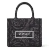 Versace Barocco Athena Tote Bag In Gold Tone/black