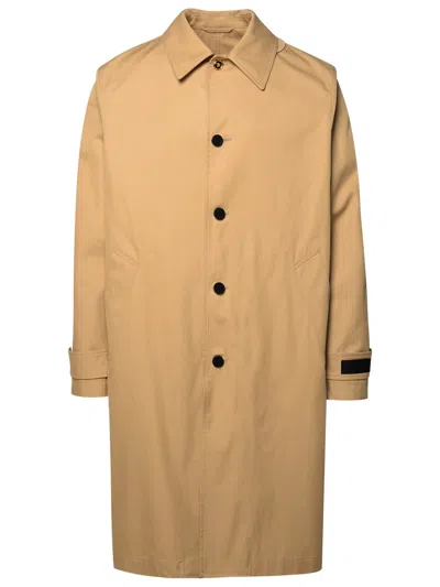 Versace Barocco Beige Cotton And Silk Trench Coat