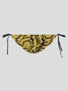 Versace Barocco Bikini Bottoms In Gold+print
