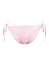 Versace Light Pink Barocco Print Bikini Bottoms In Pink
