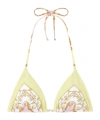 Versace Barocco Triangle Bikini Top Adjustable Straps In Multi