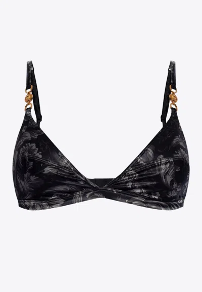 Versace Barocco Bra In Black