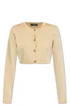 Versace Textured Barocco Knit Sweater In Beige