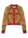 Versace Knitwear With Gold-tone Buttons And Front Pockets In Red
