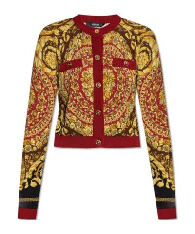 Versace Barocco Cardigan In Multi