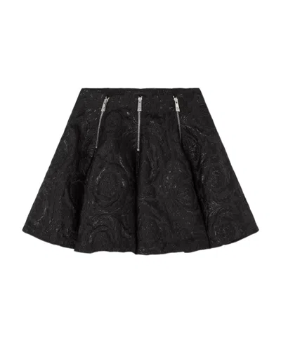 Versace Barocco Cloquet Miniskirt In Black