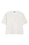 Versace Barocco Cotton Jersey T-shirt In White