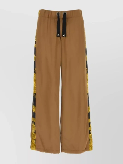 VERSACE BAROCCO COTTON WIDE-LEG TROUSERS