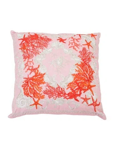 Pre-owned Versace Barocco De La Mer Cushion In Pink