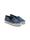 Versace Barocco Denim Espadrilles In 蓝色