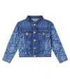 Versace Barocco Denim Jacket In Blue