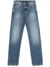 Versace Barocco-detail Jeans In Blau