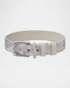 Versace Barocco Dog Collar, Large In Silver Grey And Champagne
