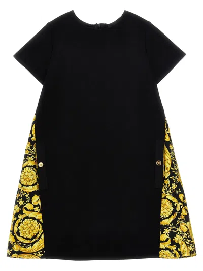 Versace Kids' Barocco 连衣裙 In Black