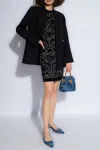 Versace Barocco-jacquard Chenille Minidress In Black