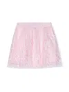 Versace Barocco Flocked Tulle Skirt In Pink