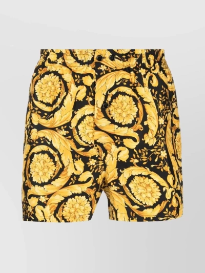 VERSACE BAROCCO FLORAL PATTERN WAISTBAND SHORTS