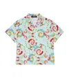 Versace Barocco Floral Print Short-sleeve Shirt In Blue