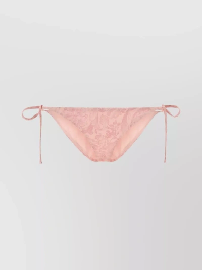 Versace Flower Print Bikini Briefs In Pink