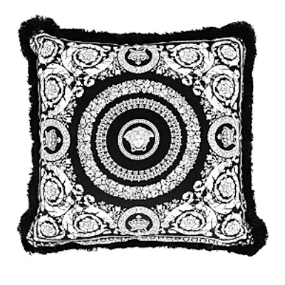 Versace Barocco Foulard Throw Cushion, 18 X 18 In Black/white