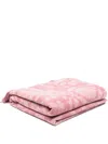 Versace Barocco Fringed Blanket In Pink
