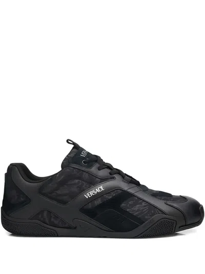 Versace Barocco Galaxia Sneakers In Black