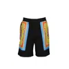 Versace Barocco Goddess Night Print Shorts Men In Black