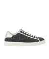 Versace Barocco Greca Jacquard Lace-up Sneakers In White