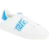 Versace Barocco Greca Jacquard Low Top Sneaker In White Ocean Blue