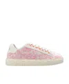 Versace Barocco Greca Lace-up Sneakers In Nude