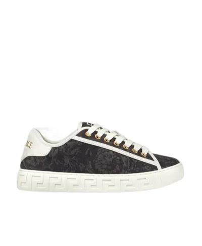 VERSACE VERSACE BAROCCO GRECA LACE-UP SNEAKERS