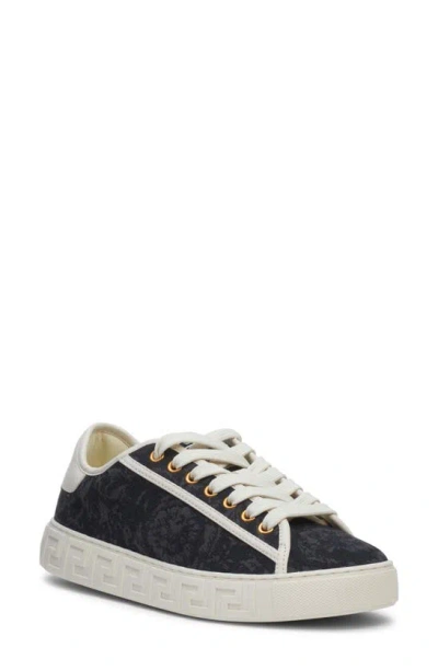 Versace Barocco Greca Low Top Sneaker In Blue White Palladium