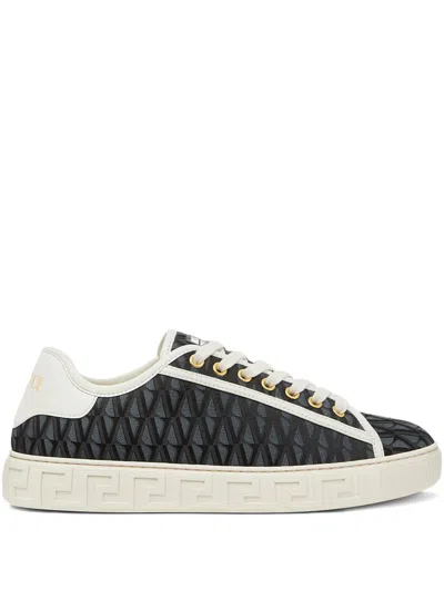 Versace Barocco Greca Sneakers In Black