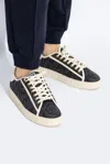 Versace Barocco Greca Jacquard Lace-up Sneakers In Black