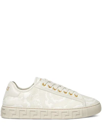 Versace Barocco Greca Sneakers In White