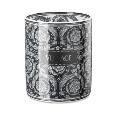 Versace Barocco Haze Vase, 7 In Black