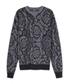 Versace Barocco Jacquard Wool Sweater In Black