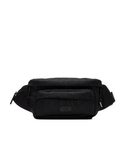 Versace Barocco-jacquard Belt Bag In Black