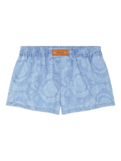 VERSACE BAROCCO JACQUARD CHAMBRAY BOXER SHORTS