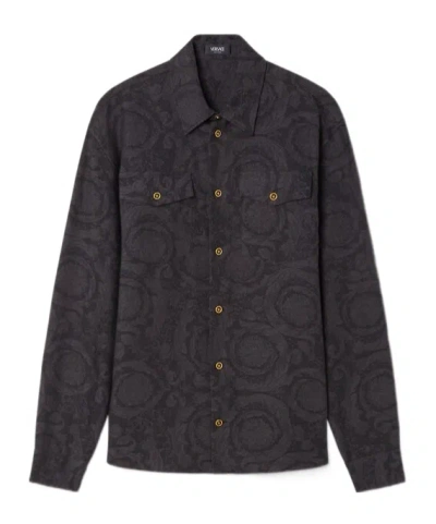 VERSACE VERSACE PATTERN-JACQUARD LONG-SLEEVED SHIRT