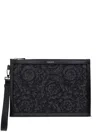 Versace Barocco-jacquard Clutch Bag In Black