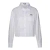 Versace Barocco Jacquard Cropped Shirt In White