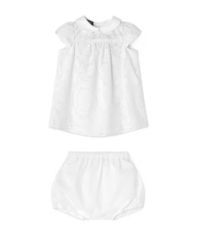 Versace Barocco-jacquard Dress In White