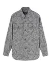 Versace Floral-print Cotton Shirt In Black