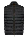 Versace Barocco Jacquard Puffer Vest In Black